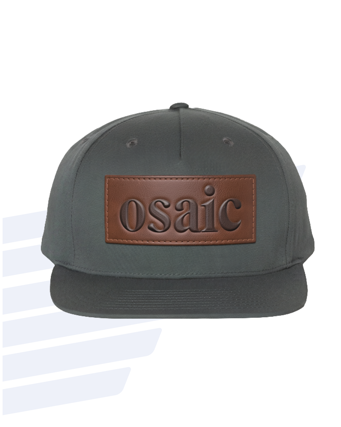 Grey Snapback - Leather Logo