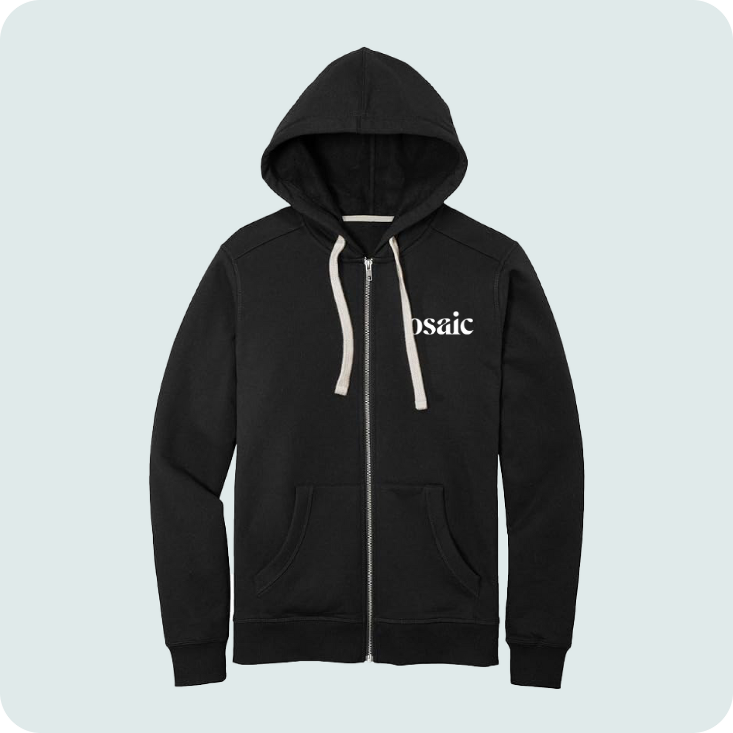 Black Full-Zip Logo Hoodie