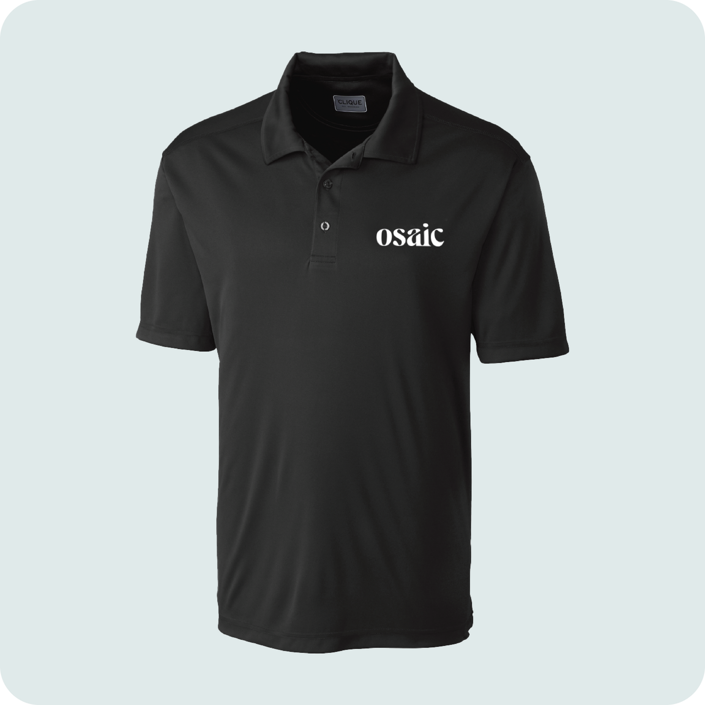 Black Jersey Polo with Logo
