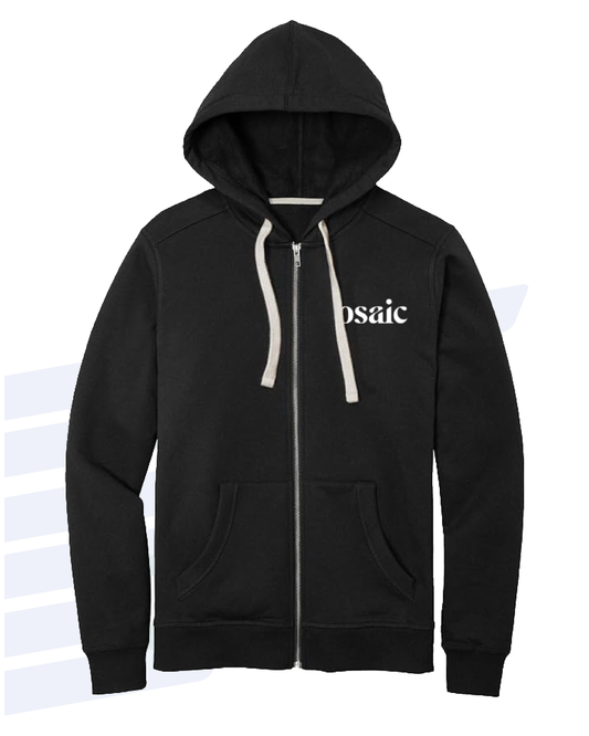 Black Full-Zip Logo Hoodie